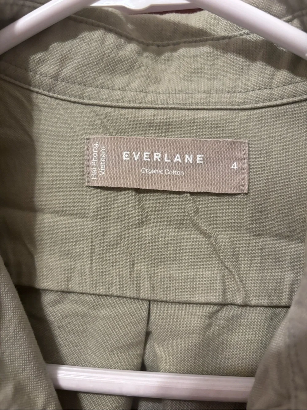 Everlane Light Olive Organic Cotton Button-Up Shirt - Picture 3 of 5